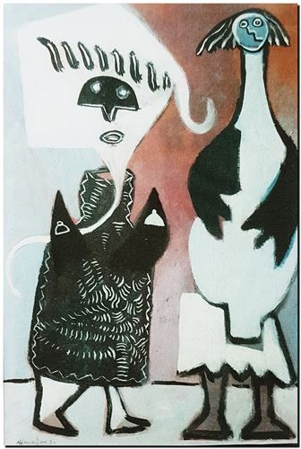 Peinture surrealiste de l’artiste peintre André Vereecken réalisée en 1980. Surrealistisch schilderij van schilder André Vereecken gemaakt in 1980. - 1980.10 - PHOTO (alb1)