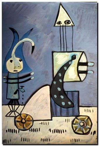 Peinture surrealiste de l’artiste peintre André Vereecken réalisée en 1980. Surrealistisch schilderij van schilder André Vereecken gemaakt in 1980. - 1980.08 - DIAPO