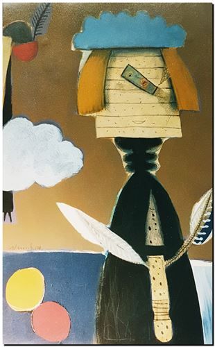 Peinture de l'artiste belge André Vereecken réalisée vers 1980. Schilderij van de Belgische kunstenaar André Vereecken gemaakt circa 1980. - 1980 (circa).16 - PHOTO (alb3)