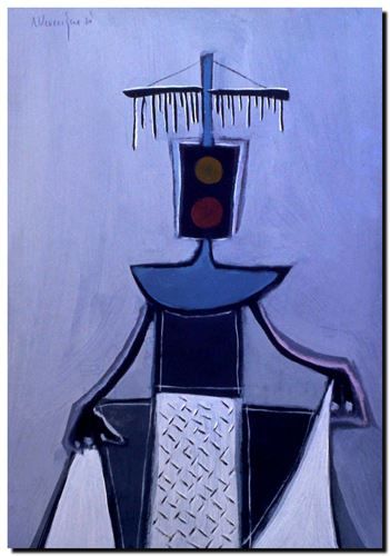 Peinture de l'artiste belge André Vereecken réalisée vers 1981. Schilderij van de Belgische kunstenaar André Vereecken gemaakt circa 1981. - 1981 (circa).03 - DIAPO