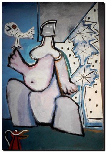 Peinture surrealiste de l’artiste peintre André Vereecken réalisée vers 1981. Surrealistisch schilderij van schilder André Vereecken gemaakt rond 1981. - 1981 (circa).01 - DIAPO