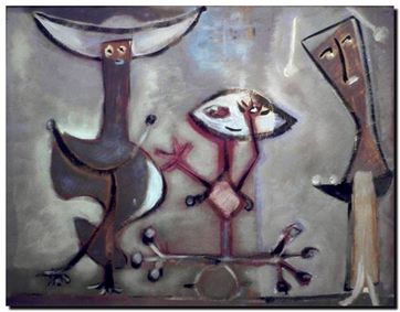 Peinture surrealiste de l’artiste peintre André Vereecken réalisée vers 1981. Surrealistisch schilderij van schilder André Vereecken gemaakt rond 1981. - 1981 (circa).42 - DIAPO