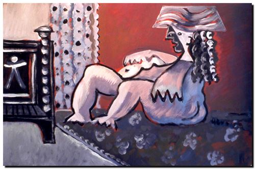 Peinture de l'artiste flamand André Vereecken réalisée vers 1980. Schilderij van de Vlaamse kunstenaar André Vereecken gemaakt circa 1980. - 1980 (circa).61 - PHOTO (alb3)