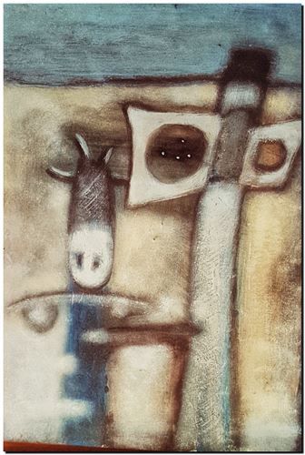 Peinture surrealiste de l’artiste peintre André Vereecken réalisée vers 1982. Surrealistisch schilderij van schilder André Vereecken gemaakt rond 1982. - 1982 (circa).02 - PHOTO (alb4)