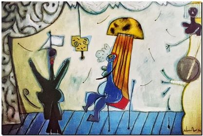 Peinture d"art du peintre belge André Vereecken réalisée en 1984. Schilderij van de Belgische kunstschilder André Vereecken gemaakt in 1984. - 1984.07 - PHOTO (alb7)