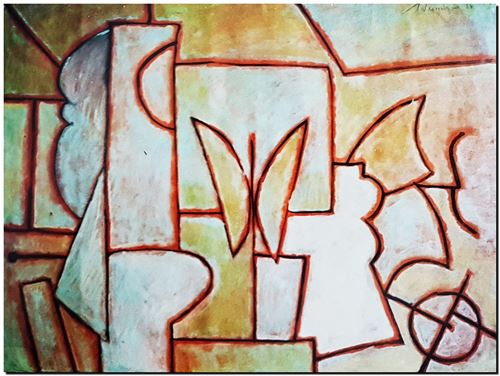 Œuvre d'art de l'artiste André Vereecken réalisée vers 1984. Kunstwerk van de kunstenaar André Vereecken gemaakt circa 1984.- 1984 (circa).38 - PHOTO (alb7)