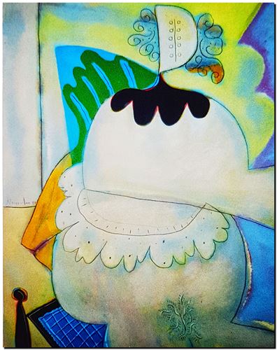 Peinture de l'artiste flamand André Vereecken réalisée vers 1985. Schilderij van de Vlaamse kunstenaar André Vereecken gemaakt circa 1985. - 1985 (circa).10 - PHOTO (alb5)