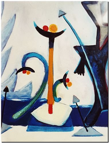 Peinture artistique surrealiste de l’artiste peintre André Vereecken réalisée vers 1985. Surrealistisch schilderij van schilder André Vereecken gemaakt rond 1985. - 1985 (circa).05 - PHOTO (alb5)