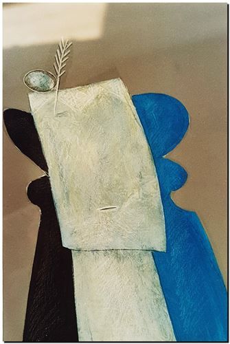 Peinture artistique surrealiste de l’artiste peintre André Vereecken réalisée vers 1985. Surrealistisch schilderij van schilder André Vereecken gemaakt rond 1985. - 1985 (circa).02 - PHOTO (alb5)