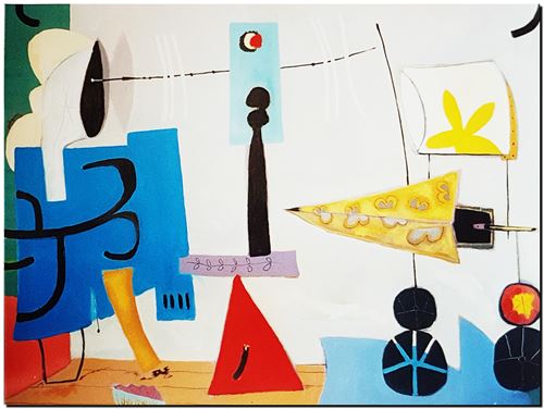 Peinture artistique surrealiste de l’artiste peintre André Vereecken réalisée vers 1985. Surrealistisch schilderij van schilder André Vereecken gemaakt rond 1985. - 1985 (circa).22 - PHOTO (alb5)