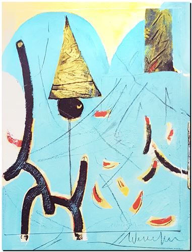 Peinture de l'artiste flamand André Vereecken réalisée vers 1988. Schilderij van de Vlaamse kunstenaar André Vereecken gemaakt circa 1988. - 1988 (circa).03 - PHOTO (alb1)