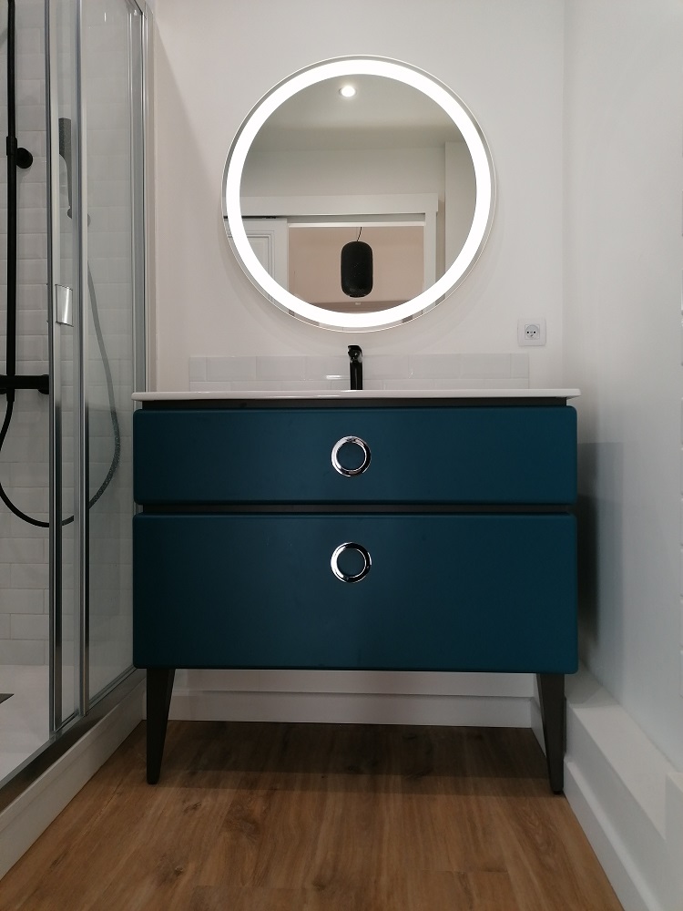 Miroir salle de bain lumineux anti buee rond nantes