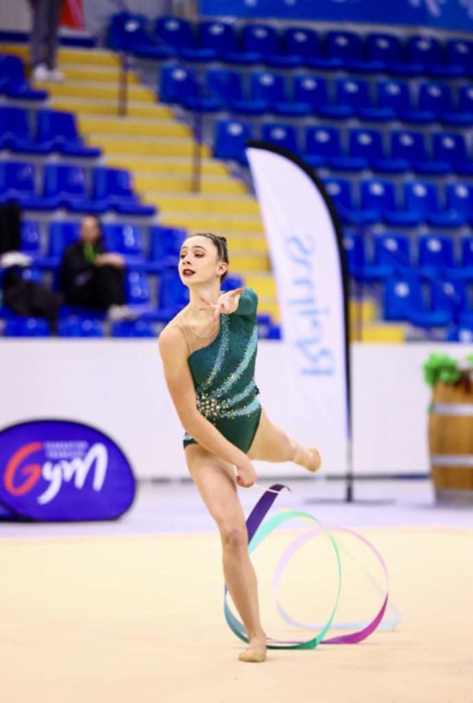 Gymnaste justaucorps vert