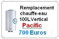 Remplacement chauffe eau pacific 100 Litres vertical