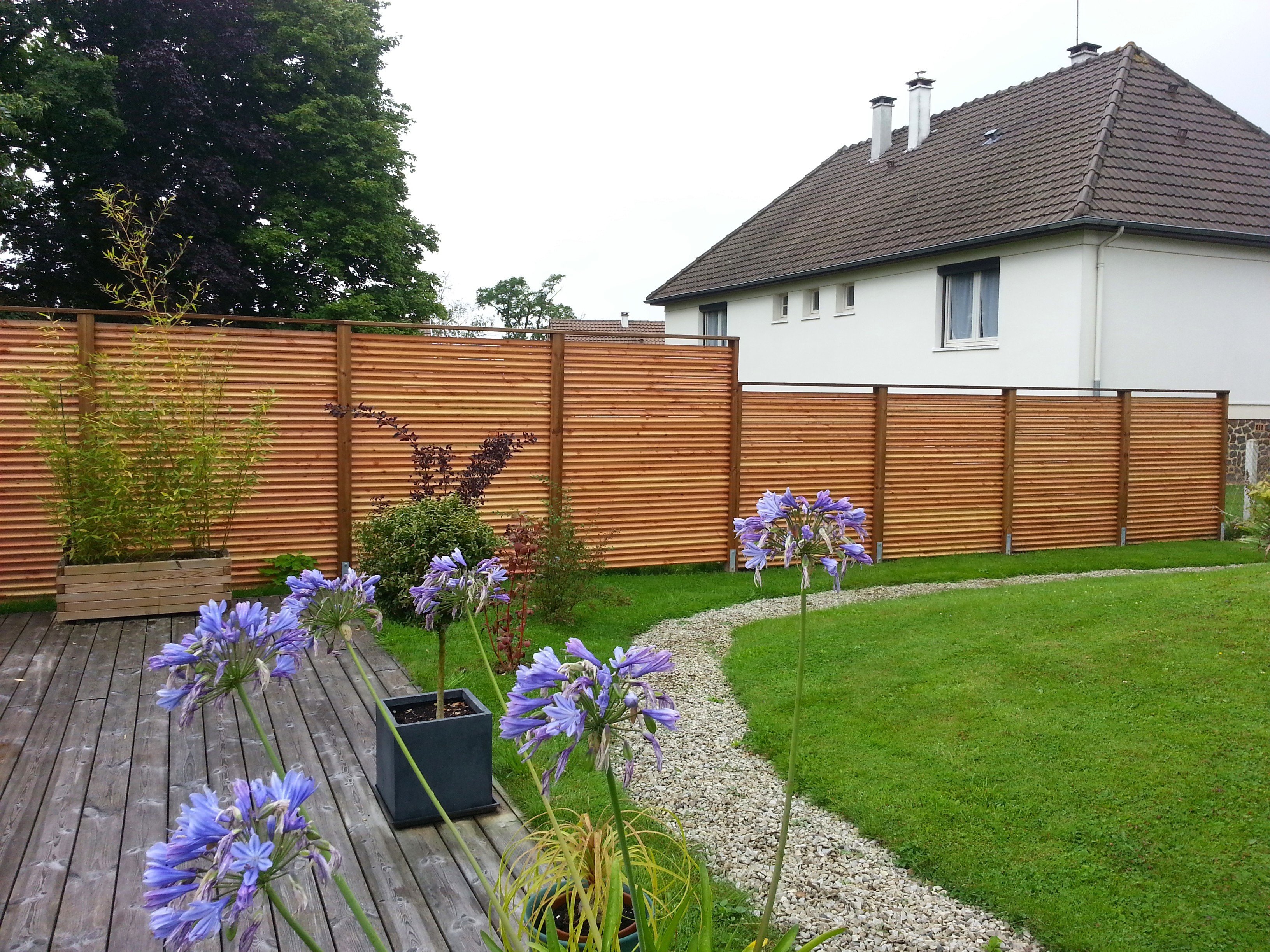 Palissade bois panneau pare vue terrasse bois thermopin