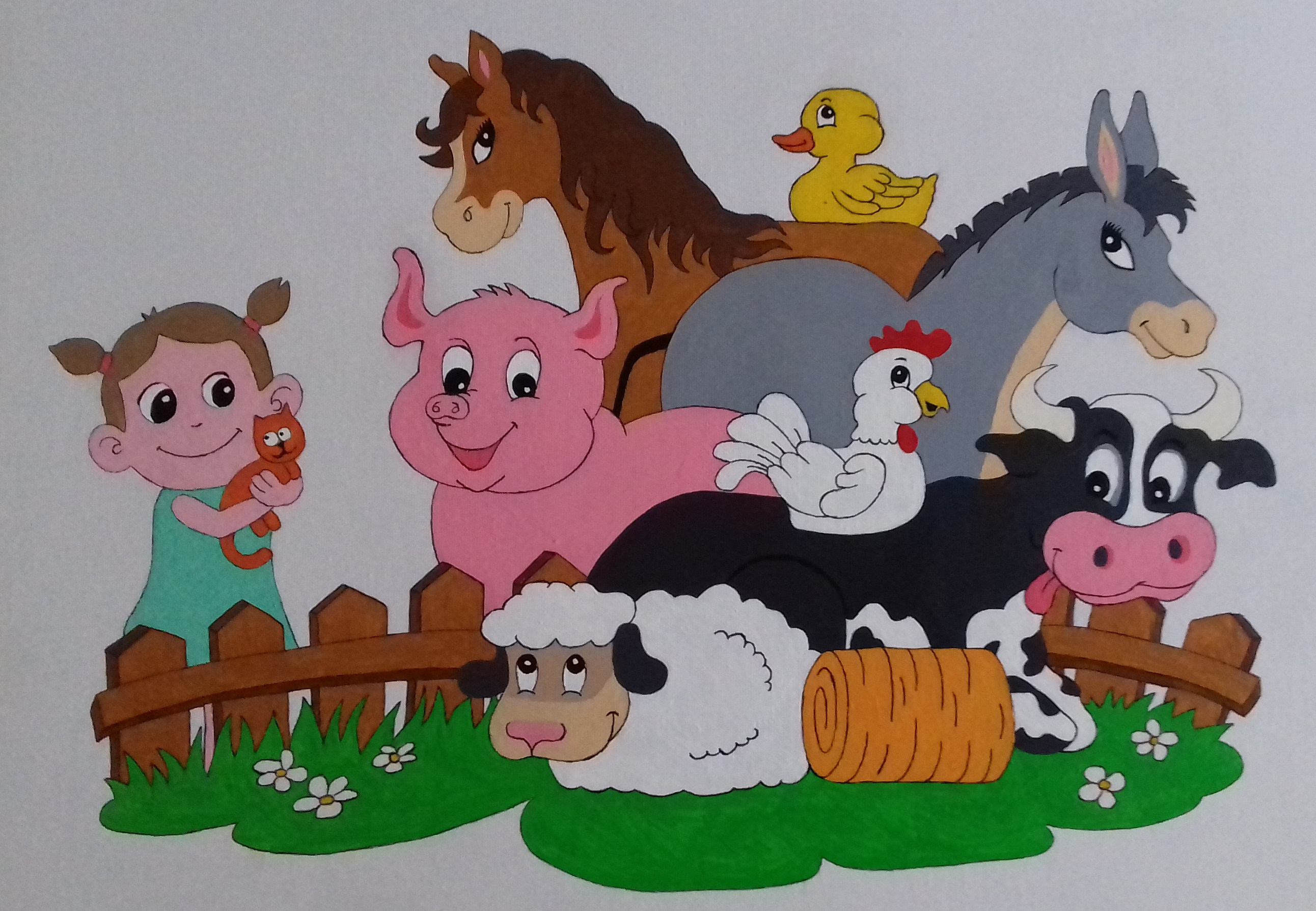 Peinture toile enfant ferme