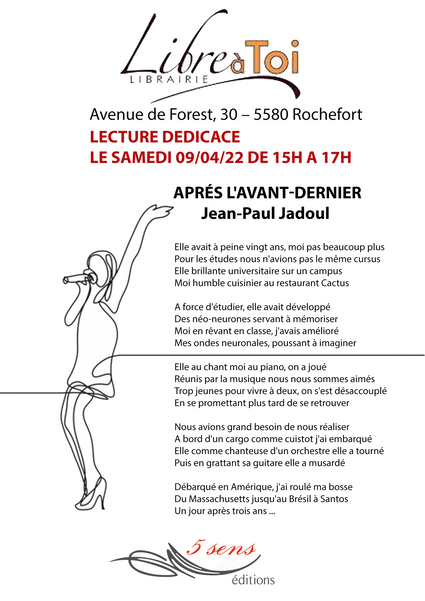 Lecture avec l'auteur Jean-Paul Jadoul le 9 avril à partir de 15h