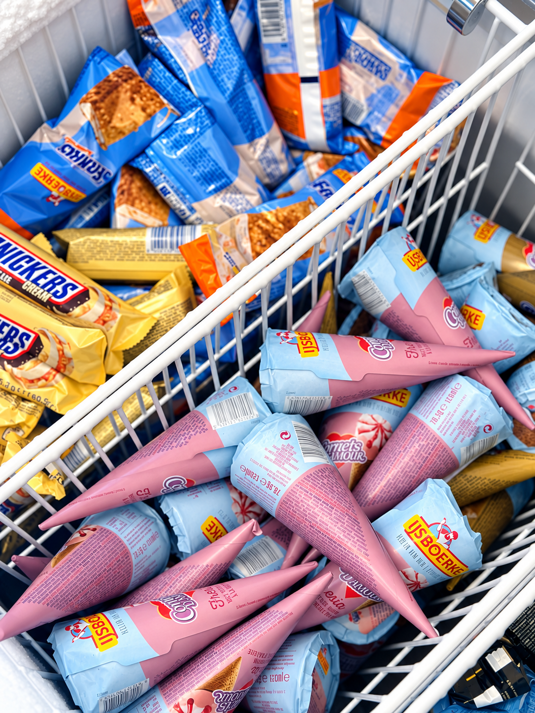 Gros plan colore de glaces en congelateur