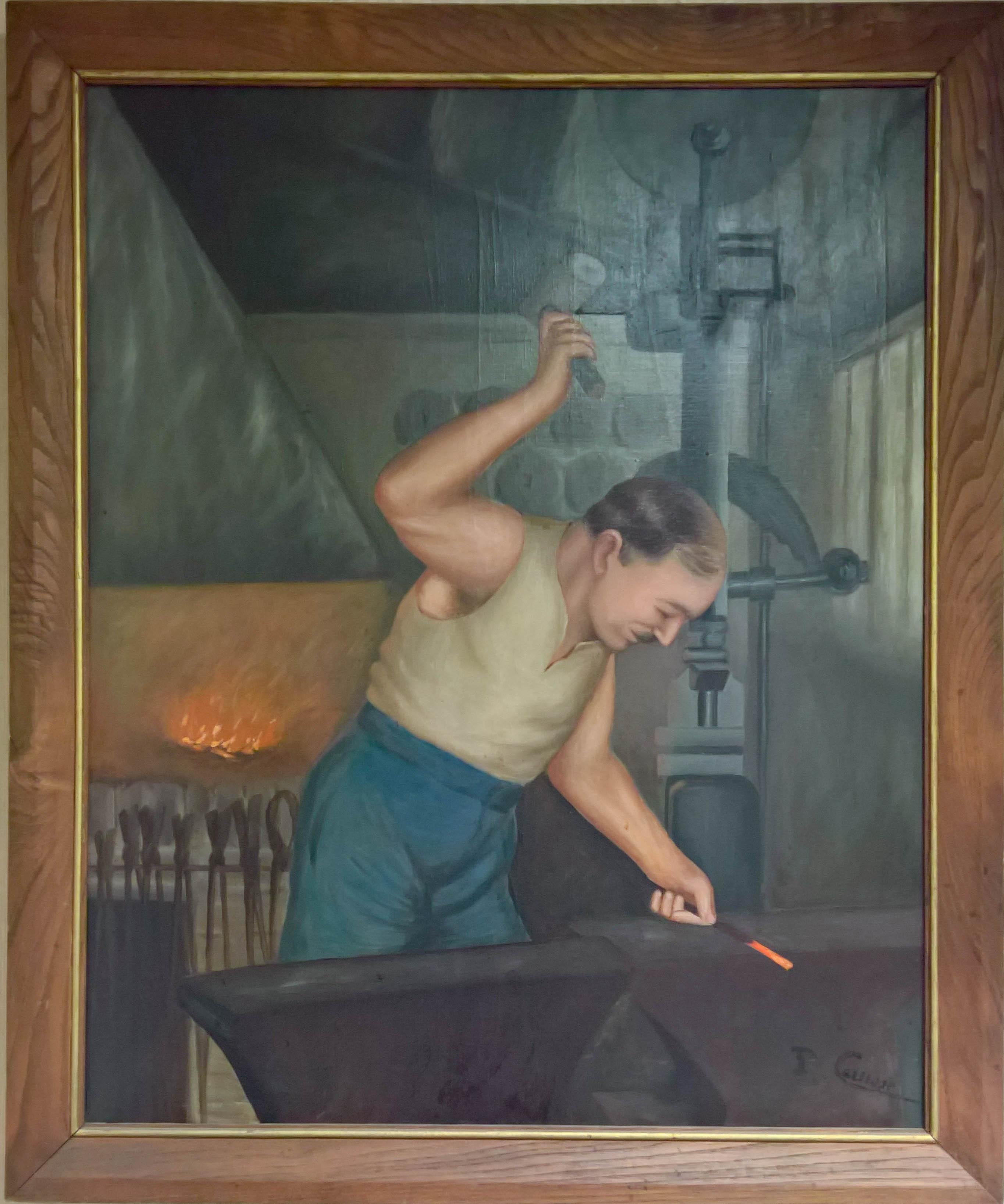 Paulin Caussé, peint par lui même.
Certainement meilleur forgeron que peintre !