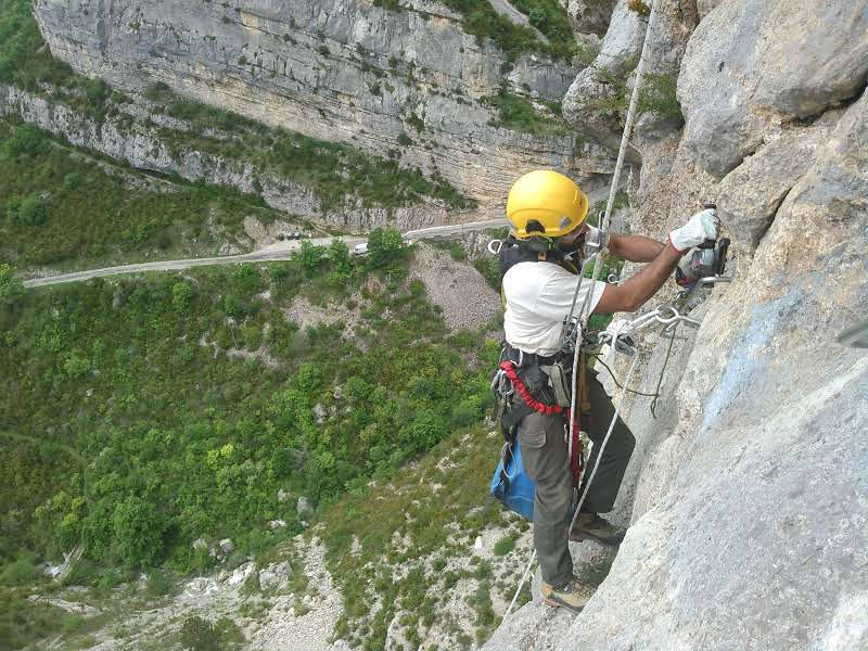 Maintenance via ferrata, sécurisation, entretient