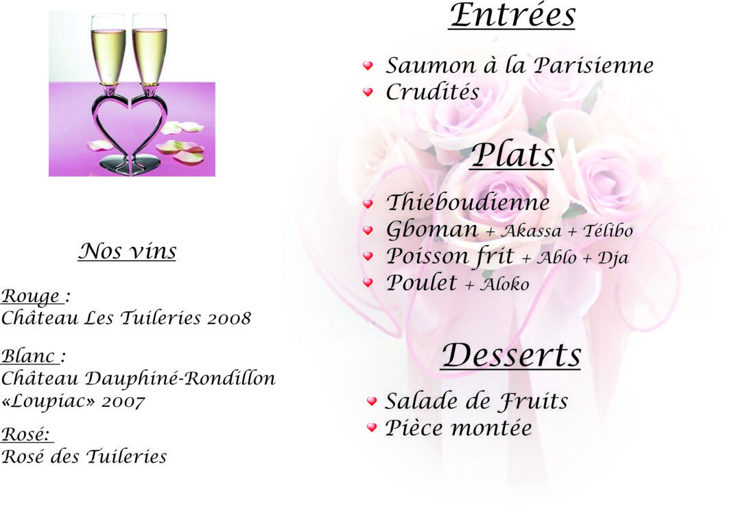 Menu Verso
