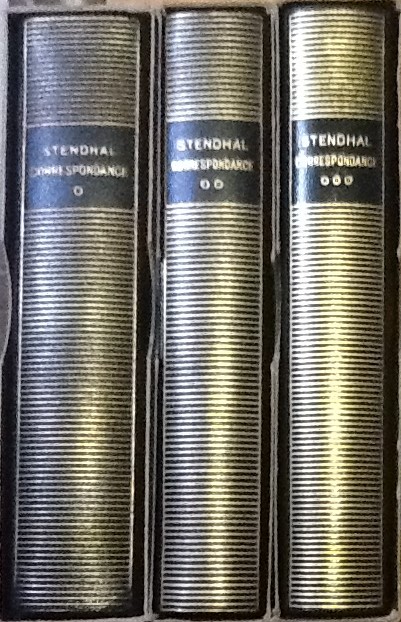 Volumes 158, 196 et 199 de Stendhal dans la Pléiade.