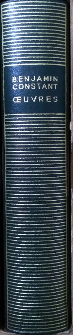 Volume 123 de Benjamin Constant dans la Pléiade.