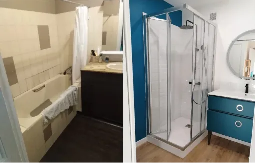 Remplacement d'ue baignoire par une douche à Nantes