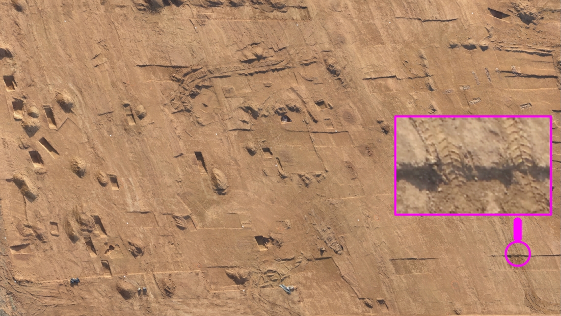 orthophoto d un chantier archéologique à saint Maximin prise par le drone de Vertic-Eye-Limit