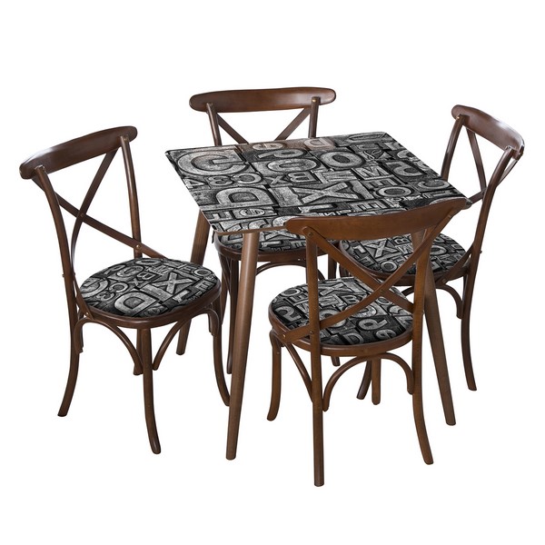 Table chaises resmet cf246 round 2 