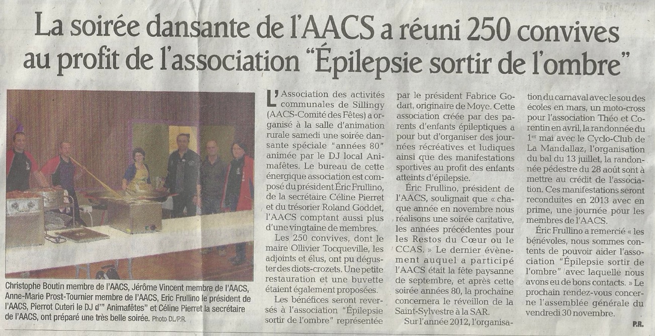 La soirée du Comité des fêtes de Sillingy pour l’association