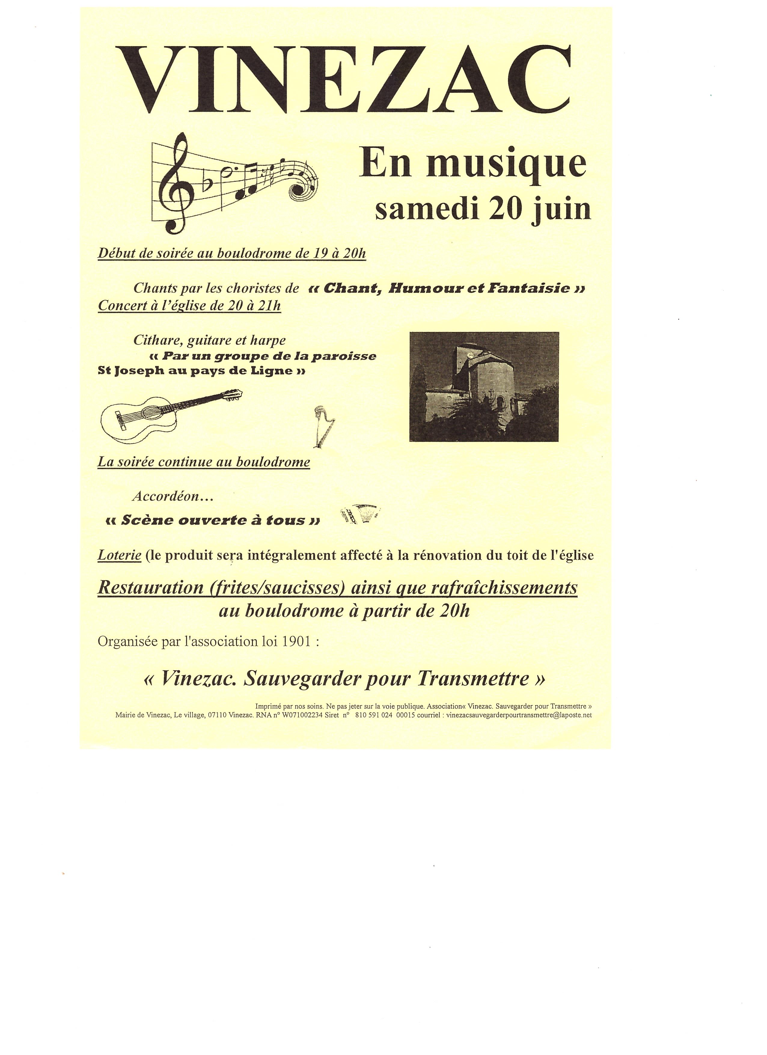 Vinezac en musique 2015 affiche