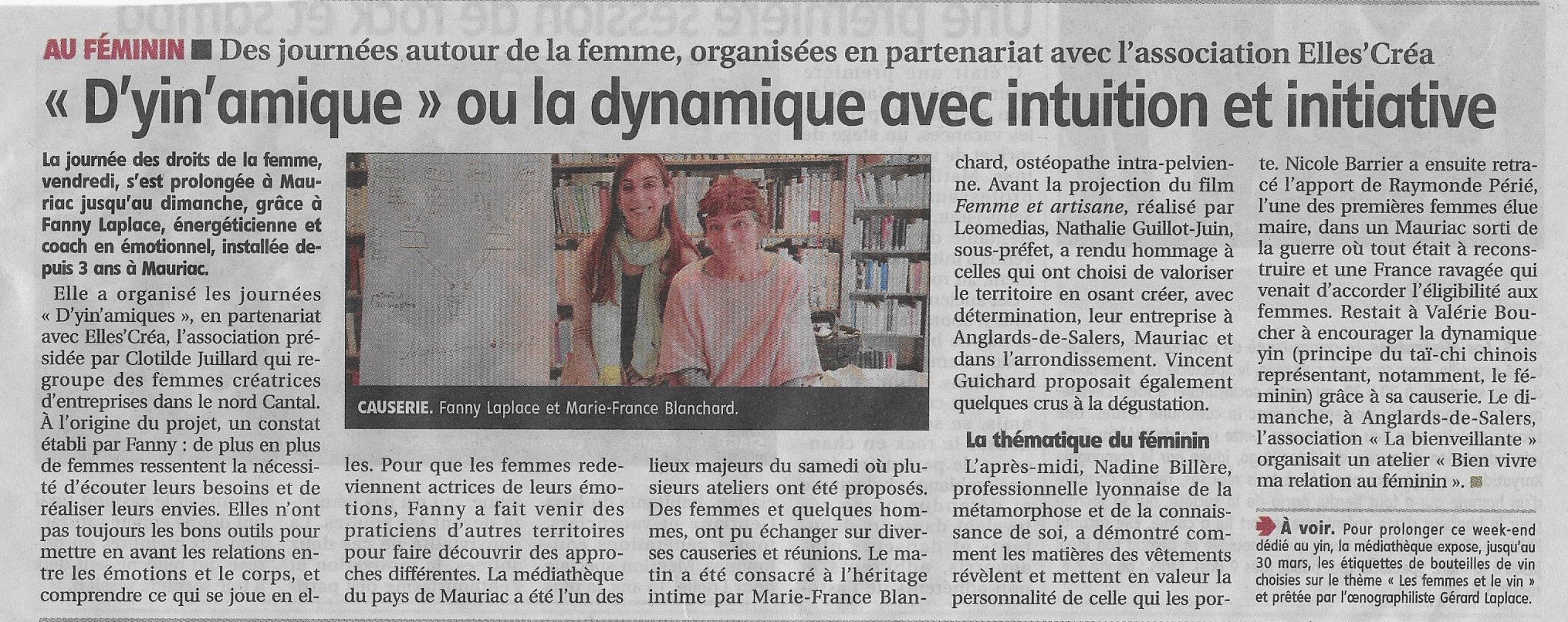 D yn amique autours de la femmes organisee oar elles crea 9 et 10 mars 2019 article lamontagne