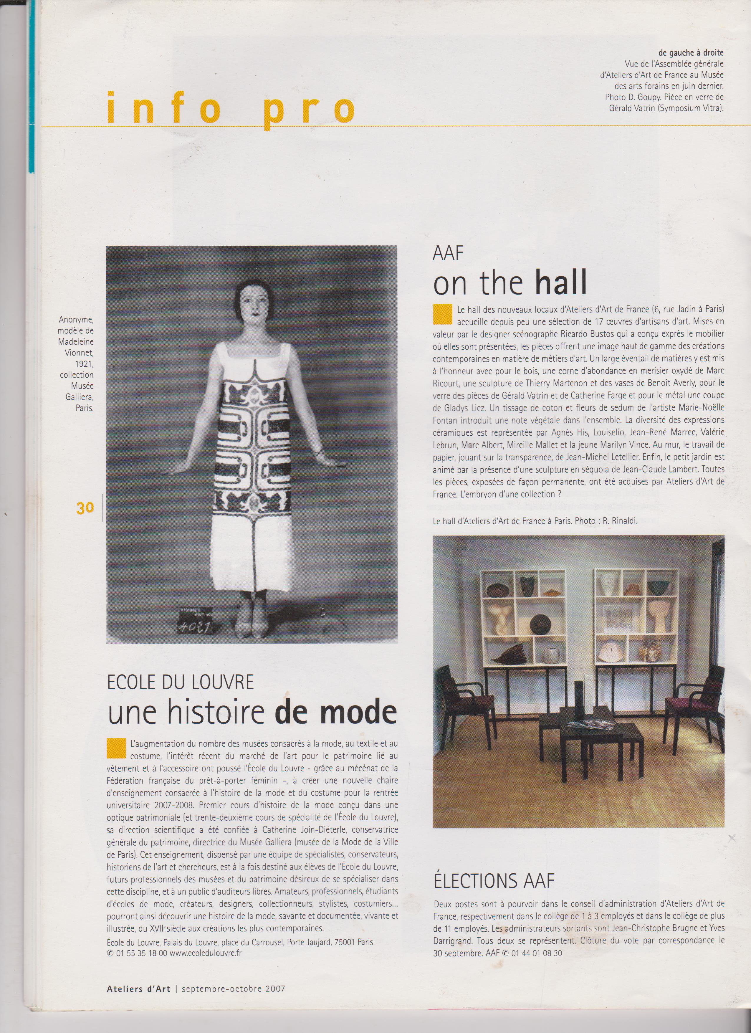 Article atelier d art 2007