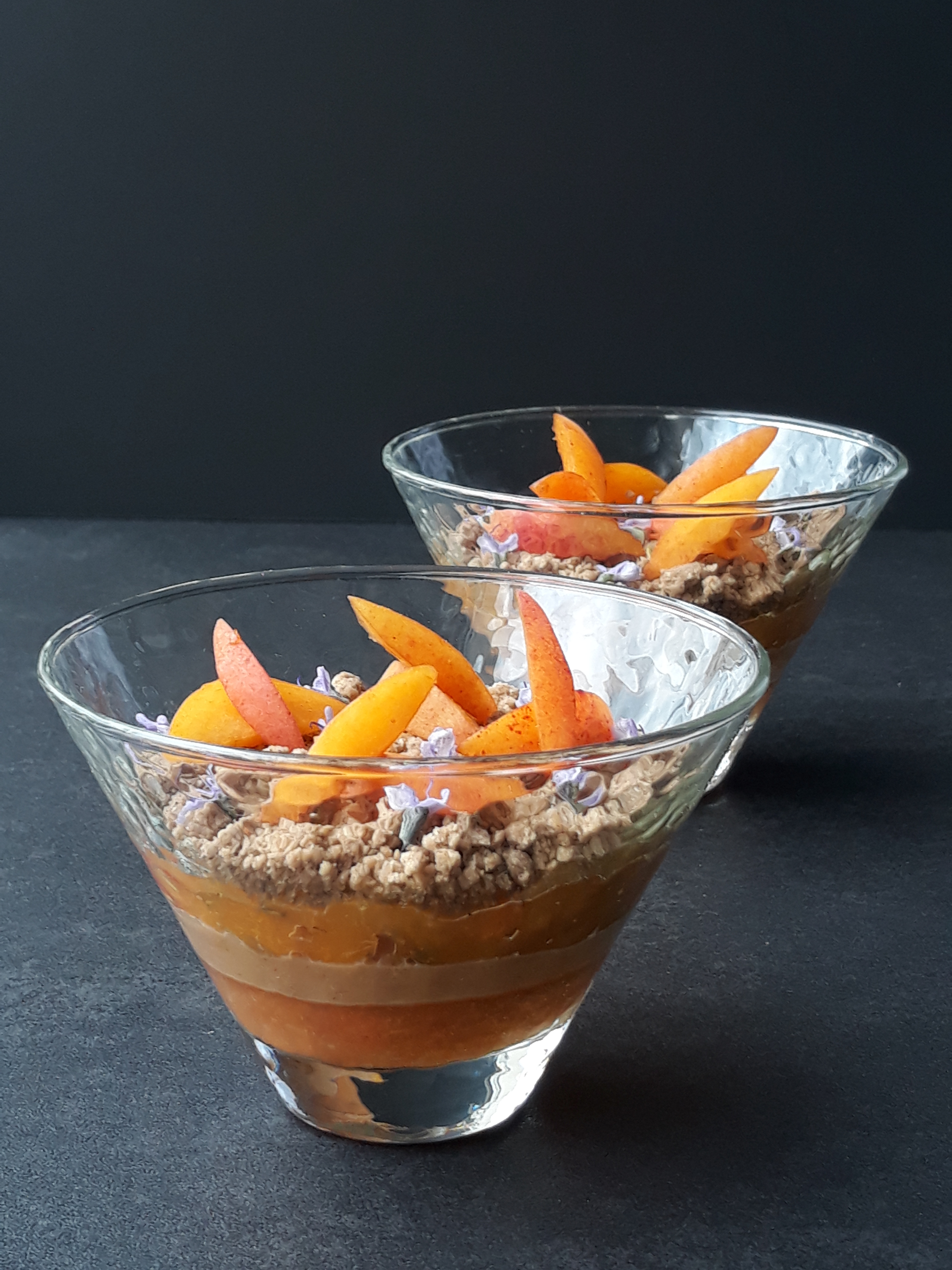 Verrine abricot amande romarin