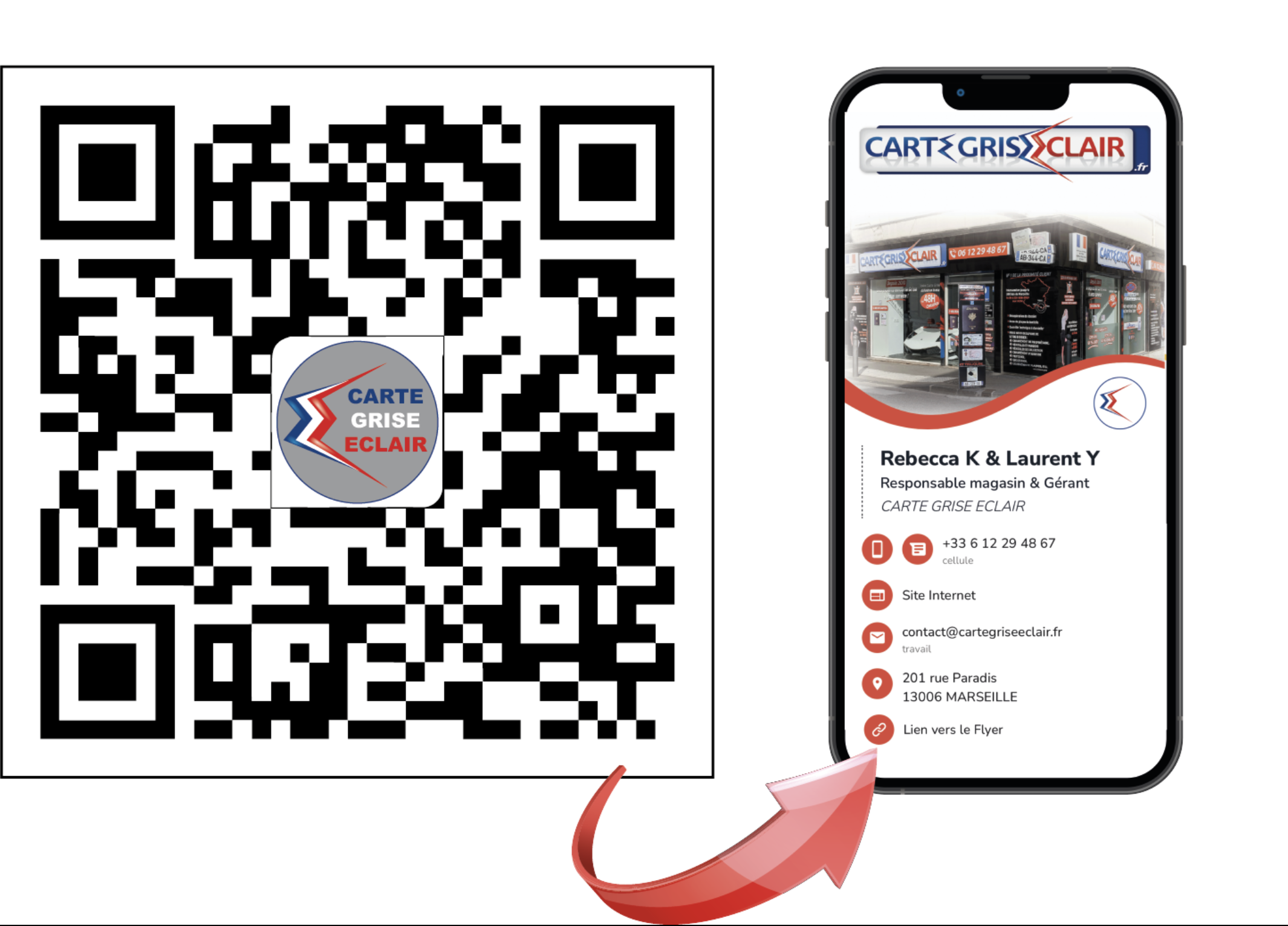 Qr code avec affichage sur smartphone 300dpi
