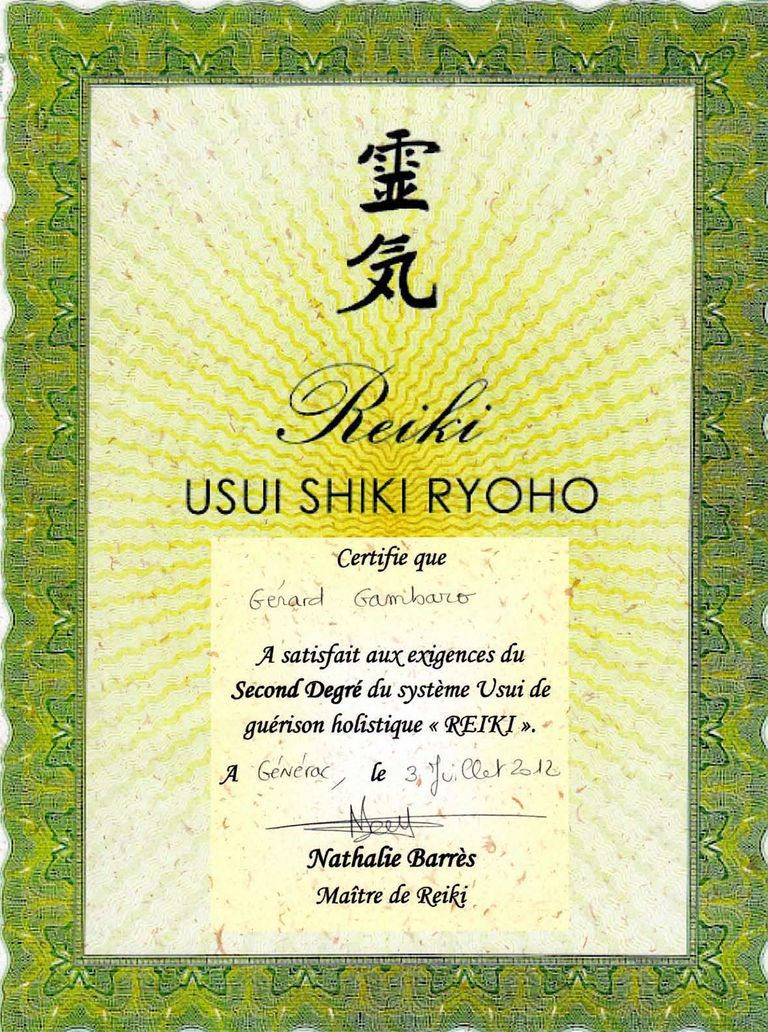 Attestation initiation reiki 2 gerard gambaro reiki connexion