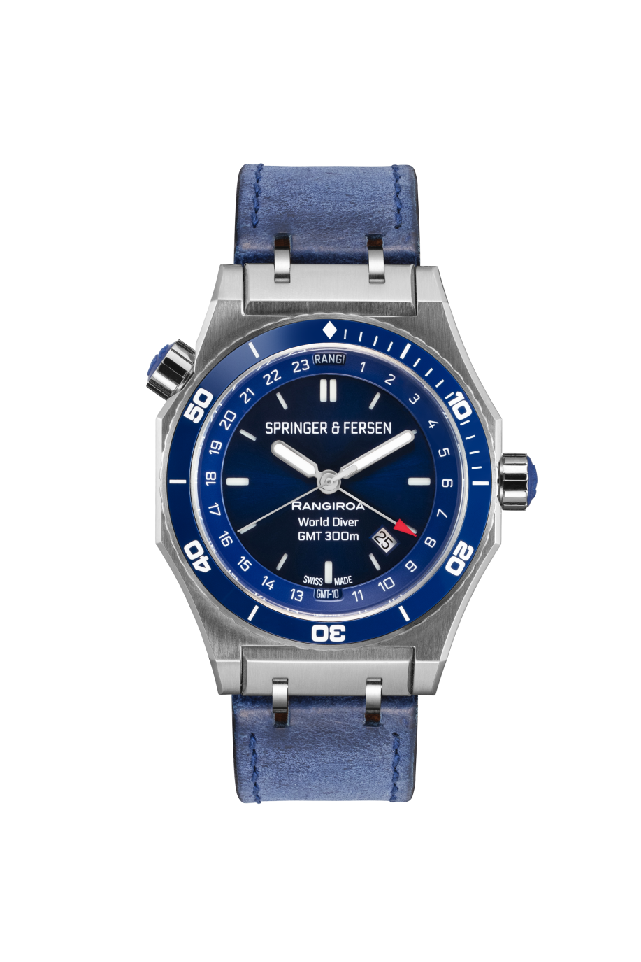 Face deep sea blue cuir