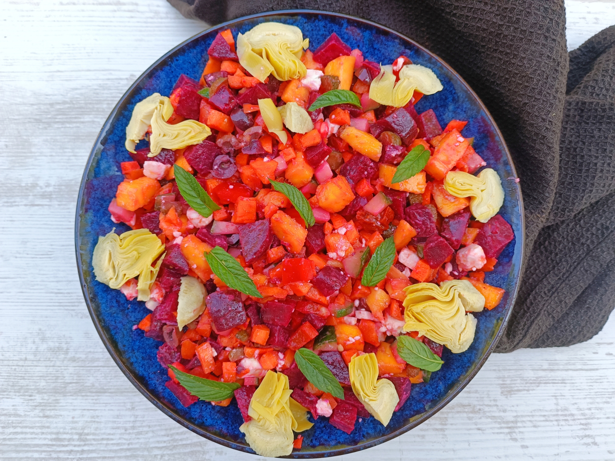Salade betterave mangue légumes variés
