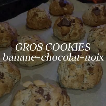 Cookies banane chocolat noix