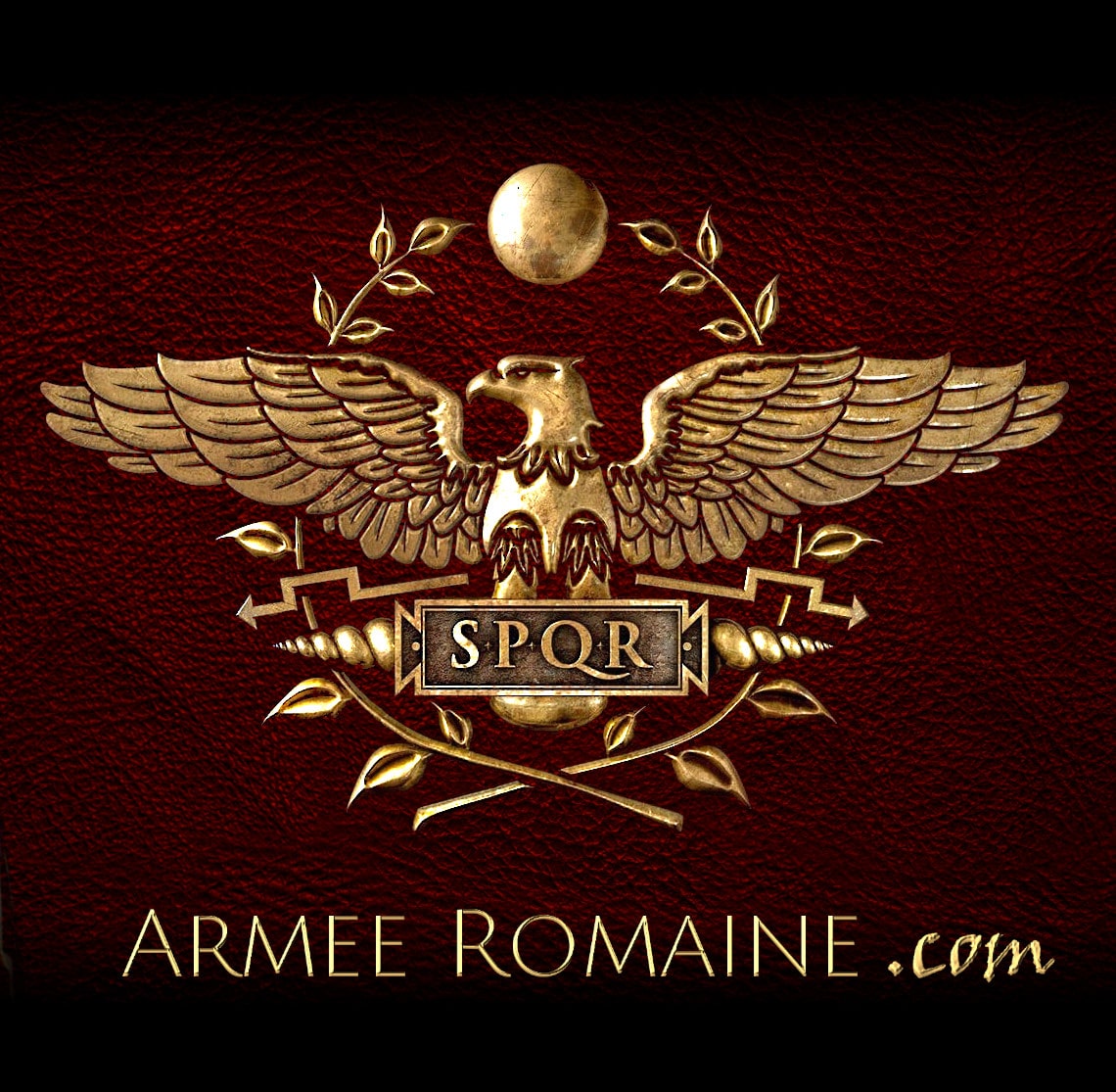 Image logo site web mobile armée romaine
aigle dorée de la légion avec buste de général et de soldat