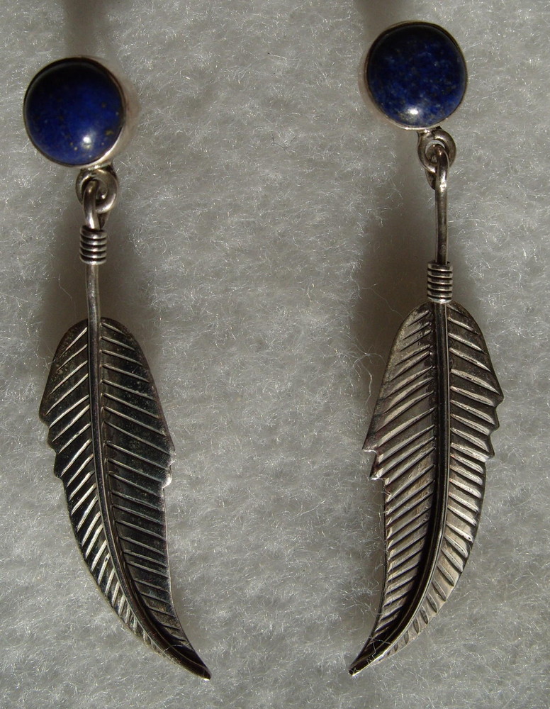 Boucles d'oreilles en argent et lapis-lazuli