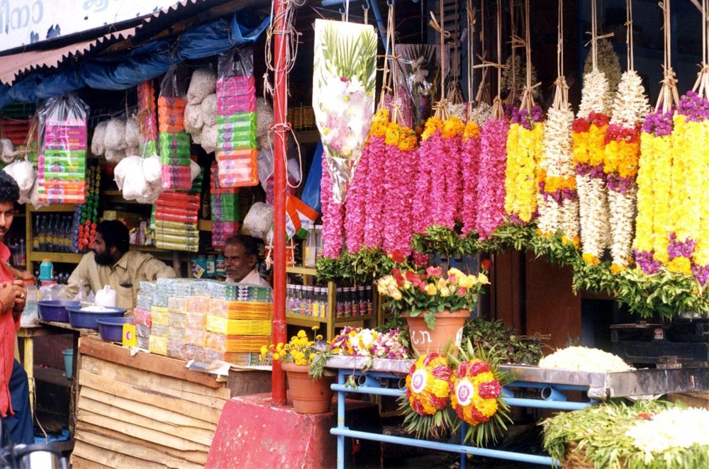 Les fleurs, devant le temple