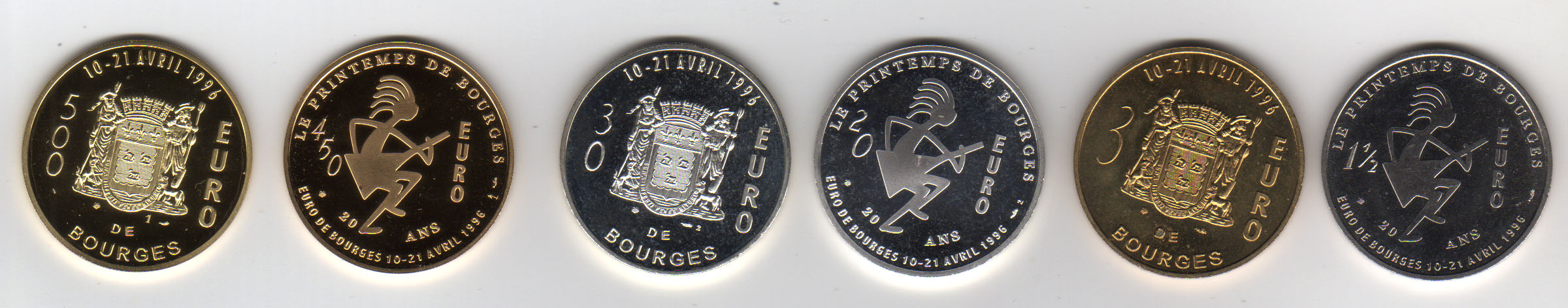 Serie complete euros de Bourges recto