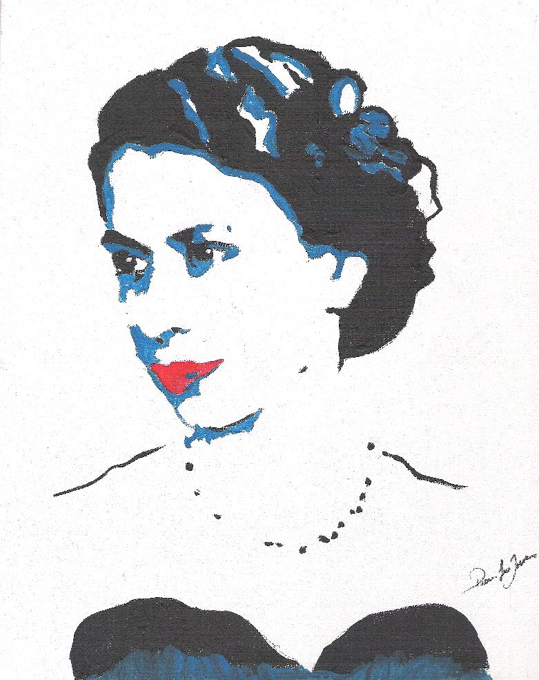 Pop art Reine Elizabeth jeune, young Queen Elizabeth, vendue USA
