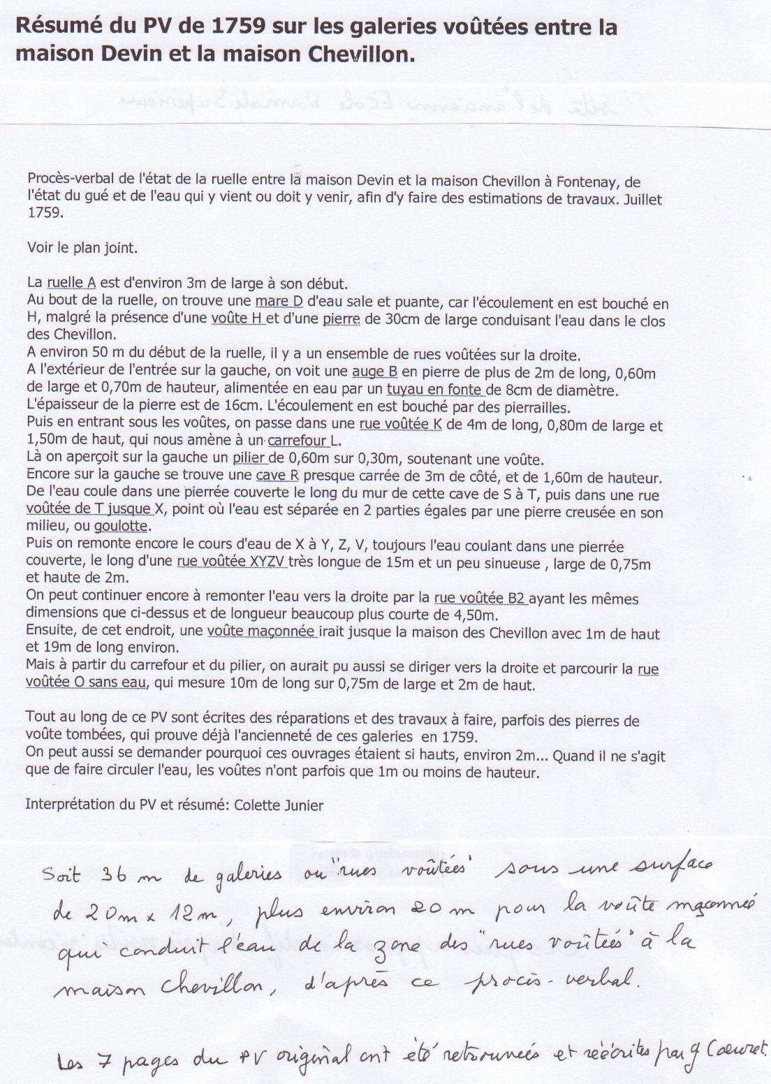 239C Resume du Proces verbal de 1759