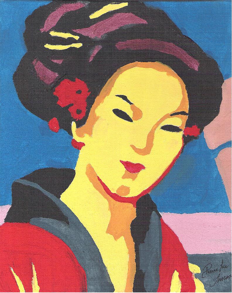 Pop art, young asian, jeune femme asiatique, vendu Ontario