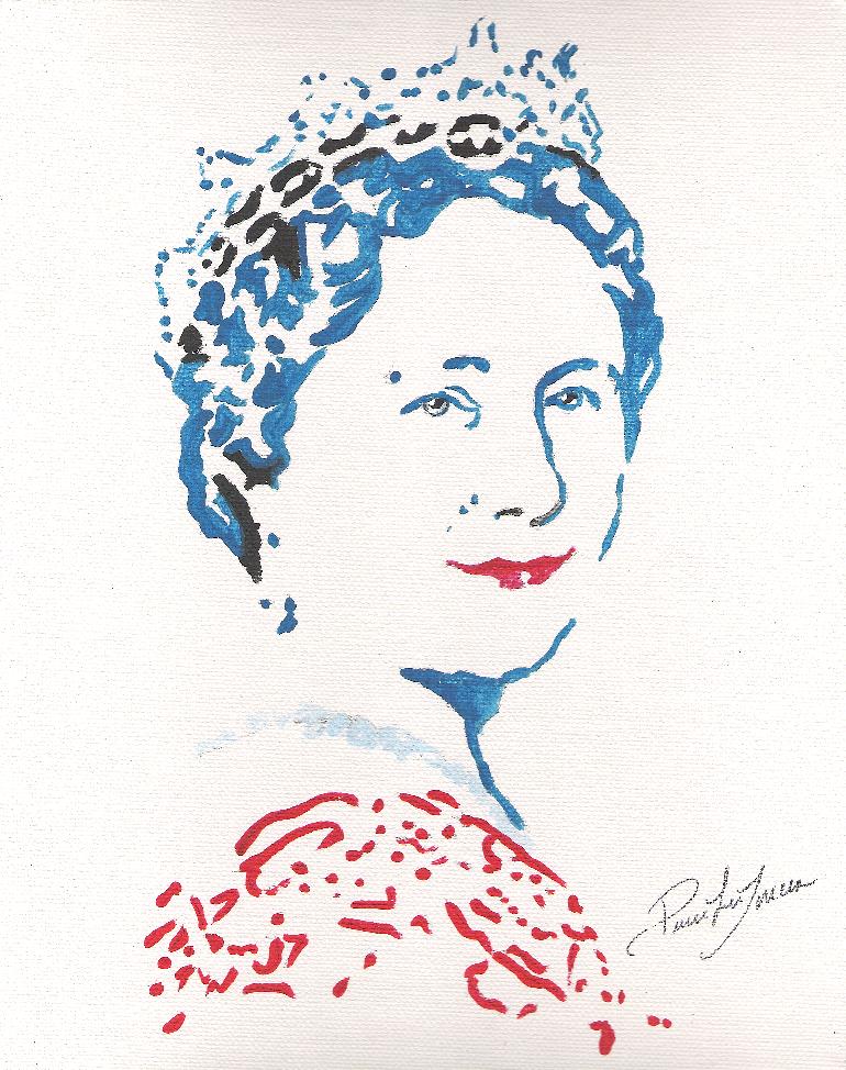 Pop art Queen Mother, Reine Mère, vendue, Angleterre.