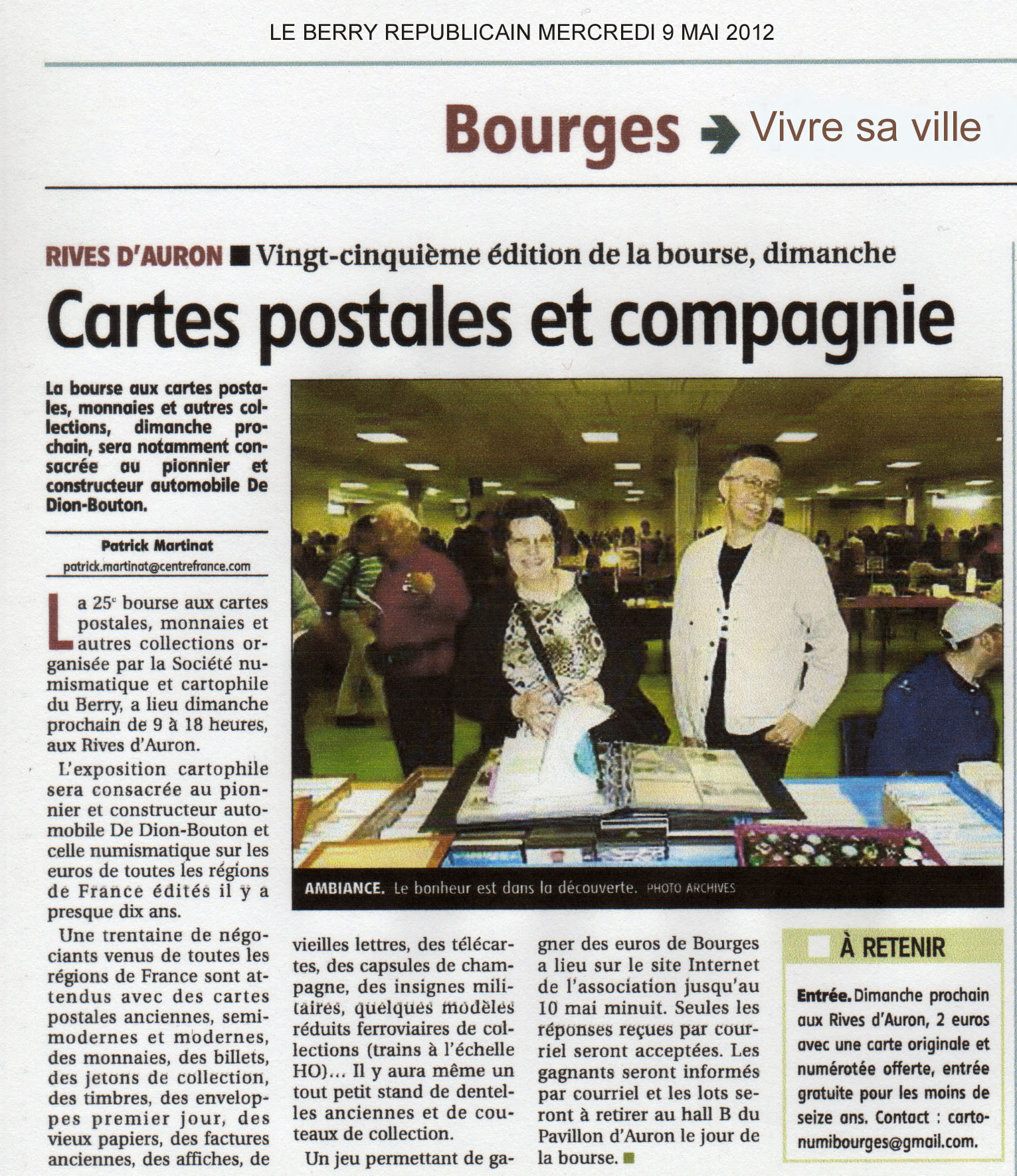 Article Berry Republicain du mercredi 9 mai 2012