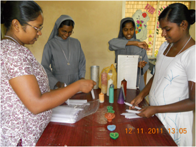 Handicrafts candles and rosaries